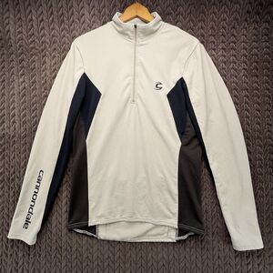 Cannondale Cycling Jersey Men’s Medium Tan Long Sleeve Back Zipper Pocket